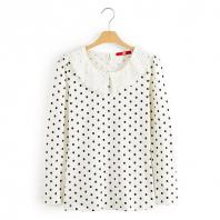 [VT]时尚蕾丝领长袖T恤(女款) 米白色