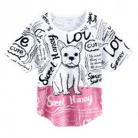 [VT]印花T恤 可爱斗牛犬（女款） 白色